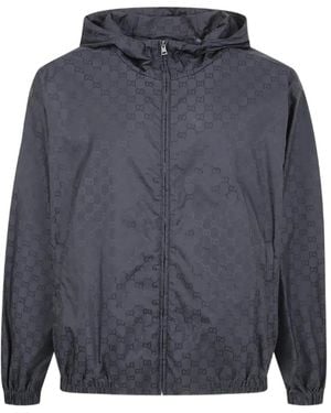 Gucci Gg-Monogram Zip-Up Jacket - Blue