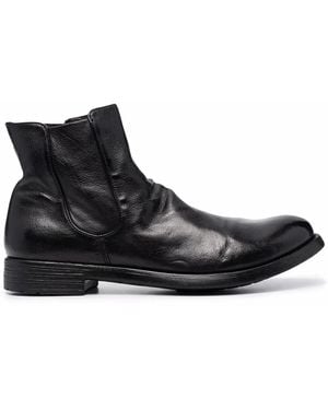 Officine Creative Side Zip Ankle Boots - Black