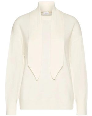 Marella Scarf-Detail Long-Sleeve Sweater - White