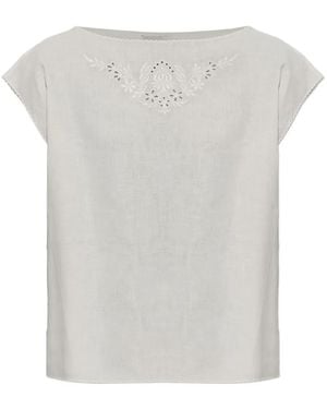 Posse Odette Bluse Mit Stickerei - Weiß