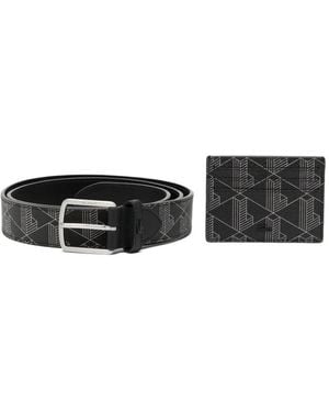 Lacoste Set aus Gürtel und Kartenetui mit Monogramm - Weiß