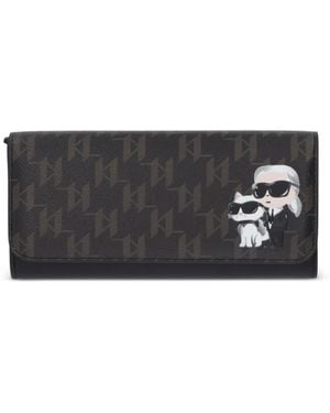 KARL LAGERFELD Ikon Monogram Wallet - Gray