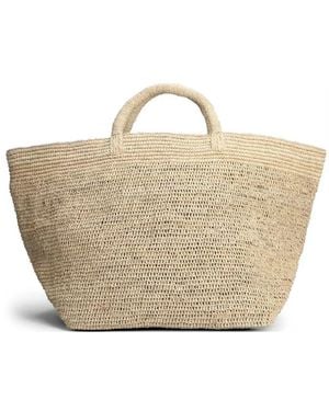 IBELIV Vanilla Woven-Design Tote Bag - Natural