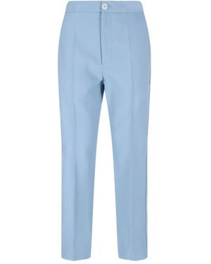 Setchu Button-Fastening Pocket Trousers - Blue