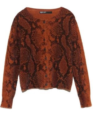 Bimba Y Lola Long Caramel Snake Fur Jumper - Brown