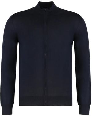 Moorer Casoni Zip-Up Cardigan - Blue