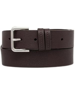Marc O' Polo Billis Buckle-Fastening Grained-Leather Belt - Grey