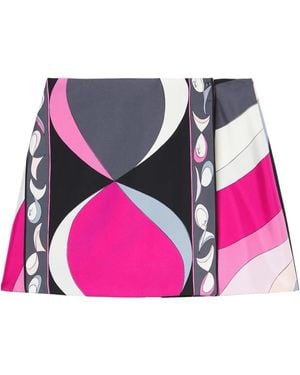 PUCCI Pesci Print Silk Twill Mini Wrap Skirt - Pink
