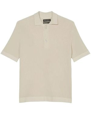 Marc O' Polo Geribbeld Poloshirt - Wit