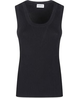 P.A.R.O.S.H. Top Con Cuello Redondo - Negro