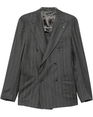 Tagliatore Stripe-Pattern Double-Breasted Suit - Gray