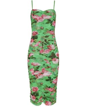 L'Agence Abito Midi Caprice Con Ruches - Verde