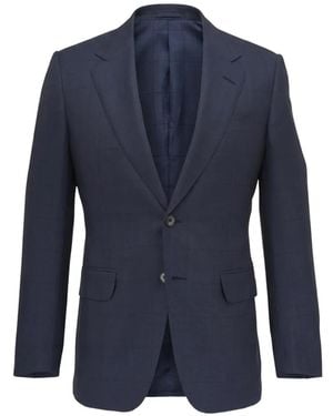 ZEGNA Checked Single-Breasted Suit - Blue