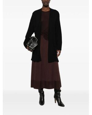 SERGIO MORETTI FIRENZE Open-Front Patch-Pocket Cardigan - Black