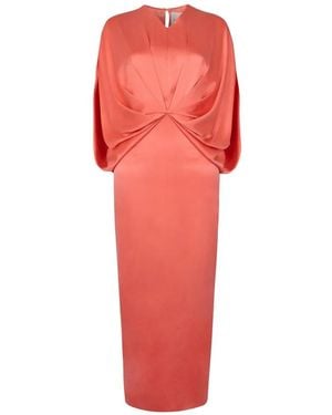 ROKSANDA Tari Twisted-Detail Midi Dress - Red