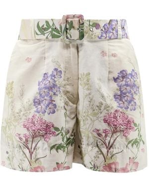 Charo Ruiz Floral-Print Belted Shorts - Grey