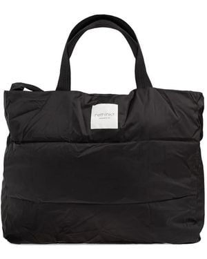 Rethinkit Studios Gewatteerde Shopper Met Handvatten - Zwart
