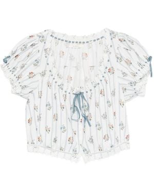 Doen Nera Blouse Met Bloemenprint - Wit