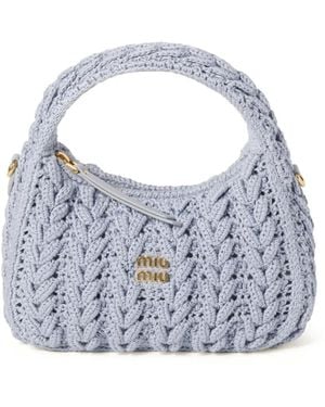 Miu Miu Wander Crochet Tote Bag - Blue