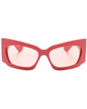 Gucci Eckige Sonnenbrille Mit Gg - Pink
