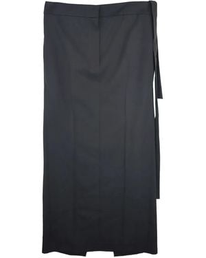 The Row Tie-Detail Split Skirt - Gray