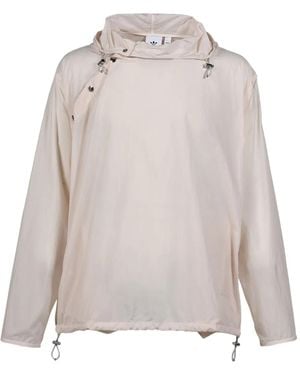 adidas Hooded Pouch Lightweight Jacket - Natural
