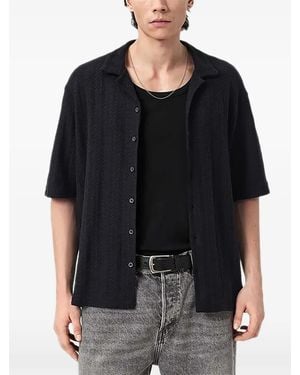 AllSaints Short-Sleeve Textured Shirt - Black