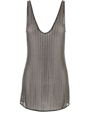 VENUJA Vestido Corto Con Apliques - Gris
