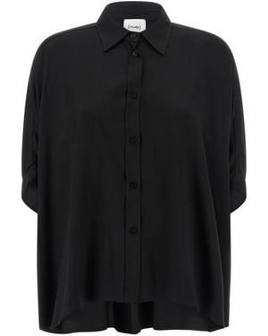 Nude Batwing-Sleeve Shirt - Black