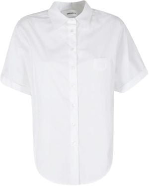 MEIMEIJ Short-Sleeve Chest-Pocket Shirt - White
