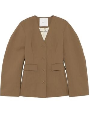 Nanushka Puff-Sleeve Jacket - Brown
