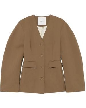 Nanushka Puff-Sleeve Jacket - Brown