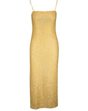Veronica Beard Sequin-Embellished Midi Dress - Yellow