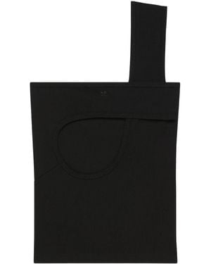 Courreges Cut-Out Ribbed Top - Black