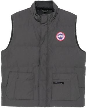 Canada Goose Chaleco Acolchado Con Parche Del Logo - Gris