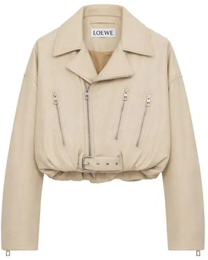Loewe Bikerjack Met Rits En Ceintuur - Naturel