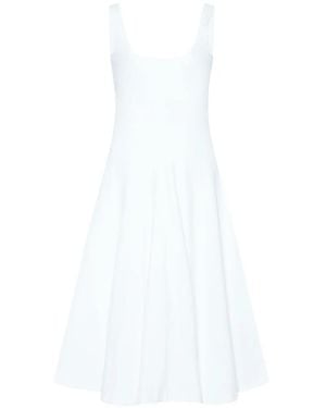 Rosetta Getty Vestido acampanado con cuello redondo - Blanco