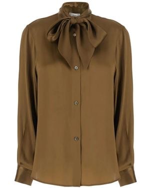 Grifoni Bow-Detail Long-Sleeve Blouse - Green