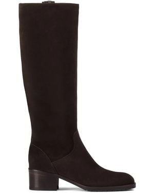 Doucal's Block-Heel Suede Boots - Black