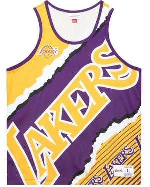 Mitchell & Ness Jumbotron 2.0 Nba Lakers Graphic Sleeveless Tank Top - Blue