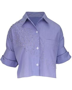 Twp Next Ex Crystal-Embellished Shirt - Purple