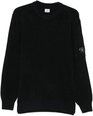 C.P. Company Lens-Detail Raglan-Sleeve Jumper - Black