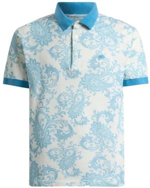 Etro Polo En Piqué À Motif Cachemire - Blue