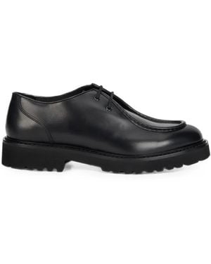 Doucal's Lace-Up Leather Shoes - Black