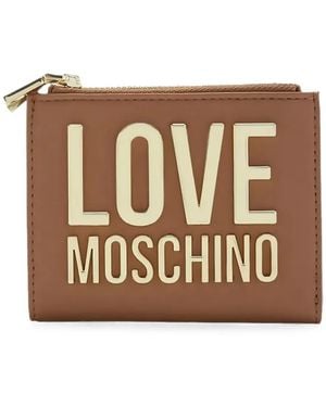 Love Moschino Logo-Lettering Zip-Around Wallet - Brown