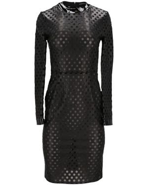 Tom Ford Perforated-Detail Long-Sleeve Mini Dress - Black