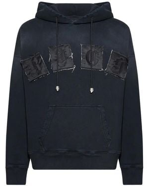 John Richmond Appliqué Hoodie - Blue