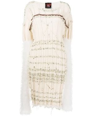 VITELLI Multi-Knit Midi Sweater Dress - Natural