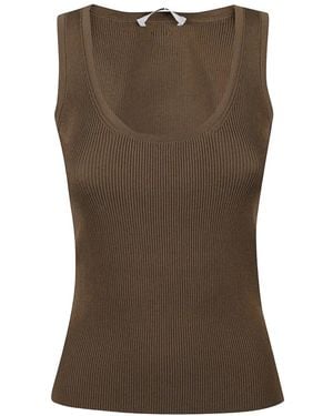 Max Mara Ribbed-Knit Top - Brown