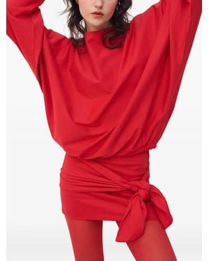LAMIA LAGHA Helena Tie-Detail Mini Dress - Red